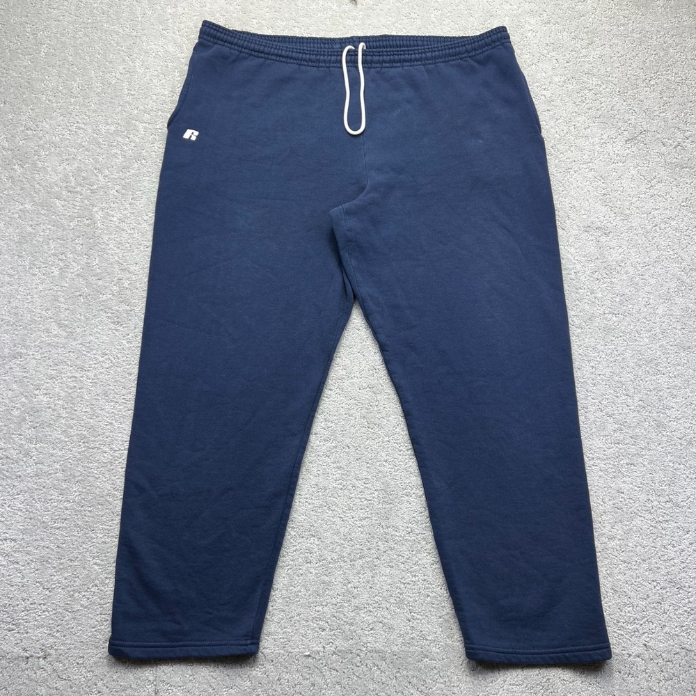 VINTAGE Russell Athletic Sweatpants Large Mens Navy Blue Dri-Power Fleece